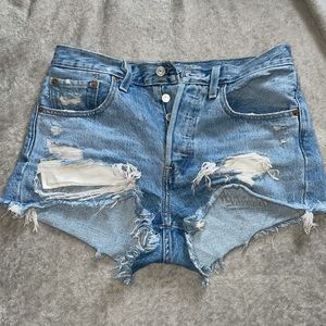 Levi Strauss Co. denim distressed shorts
